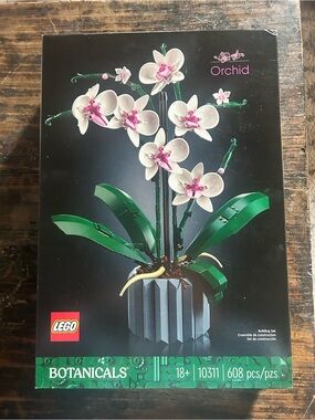Lego Botanicals White and Pink Orchid with Green Foliage